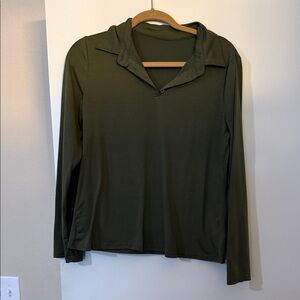 Olive Green Women's Long Sleeve Top